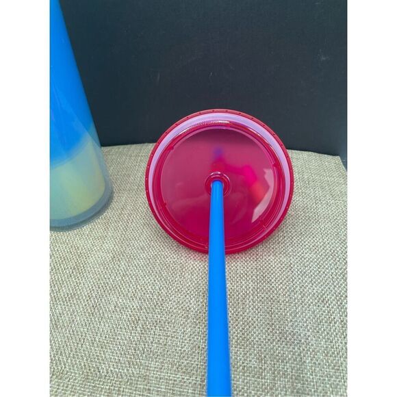 Starbucks 2023 Spring Straw Topper Blue Wave Color blend Changing Tumbler 24 oz - Picture 7 of 7